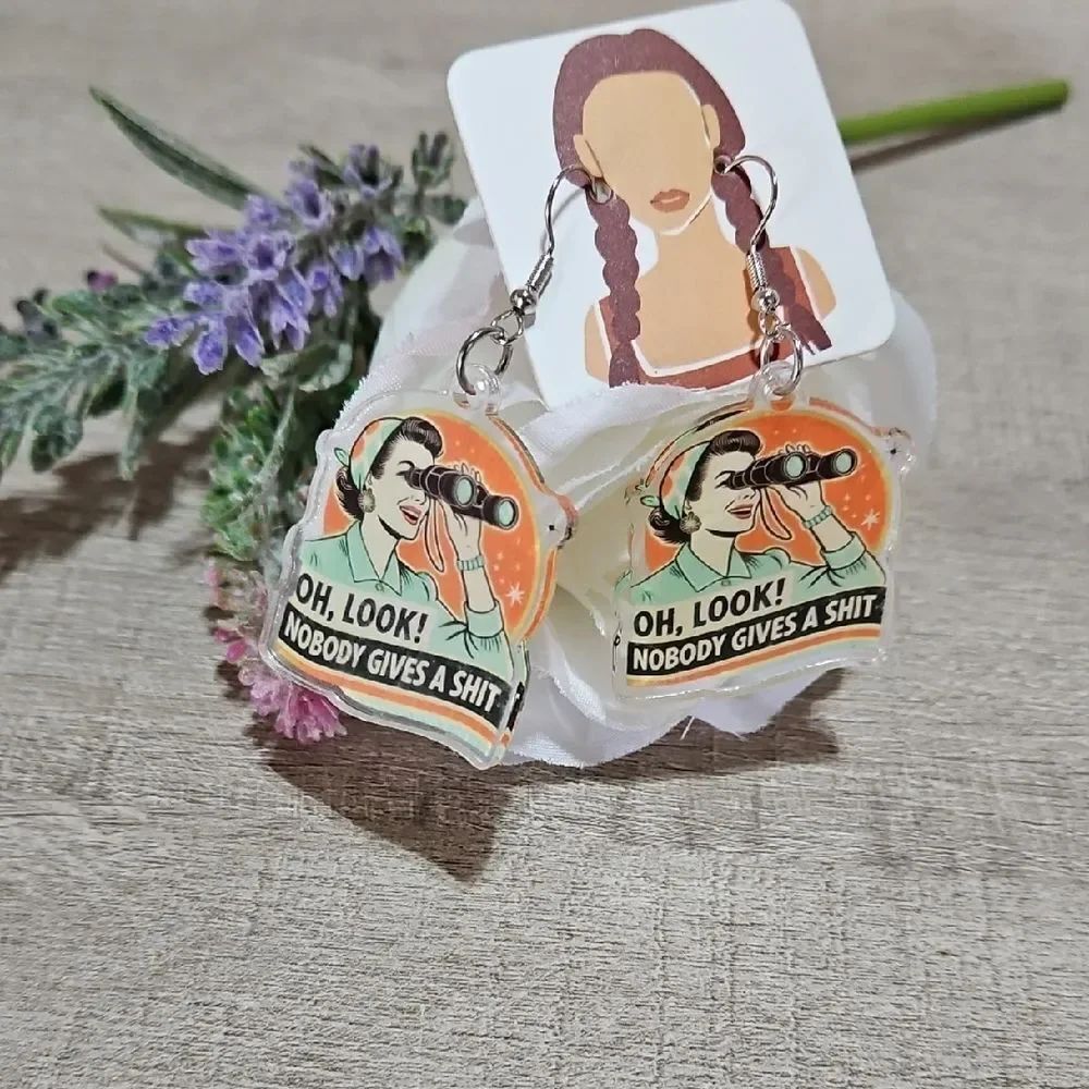 Retro 🎁 Statement Hook Style Earrings with Fun Graphic